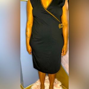 This black and brown dress is soft to the touch